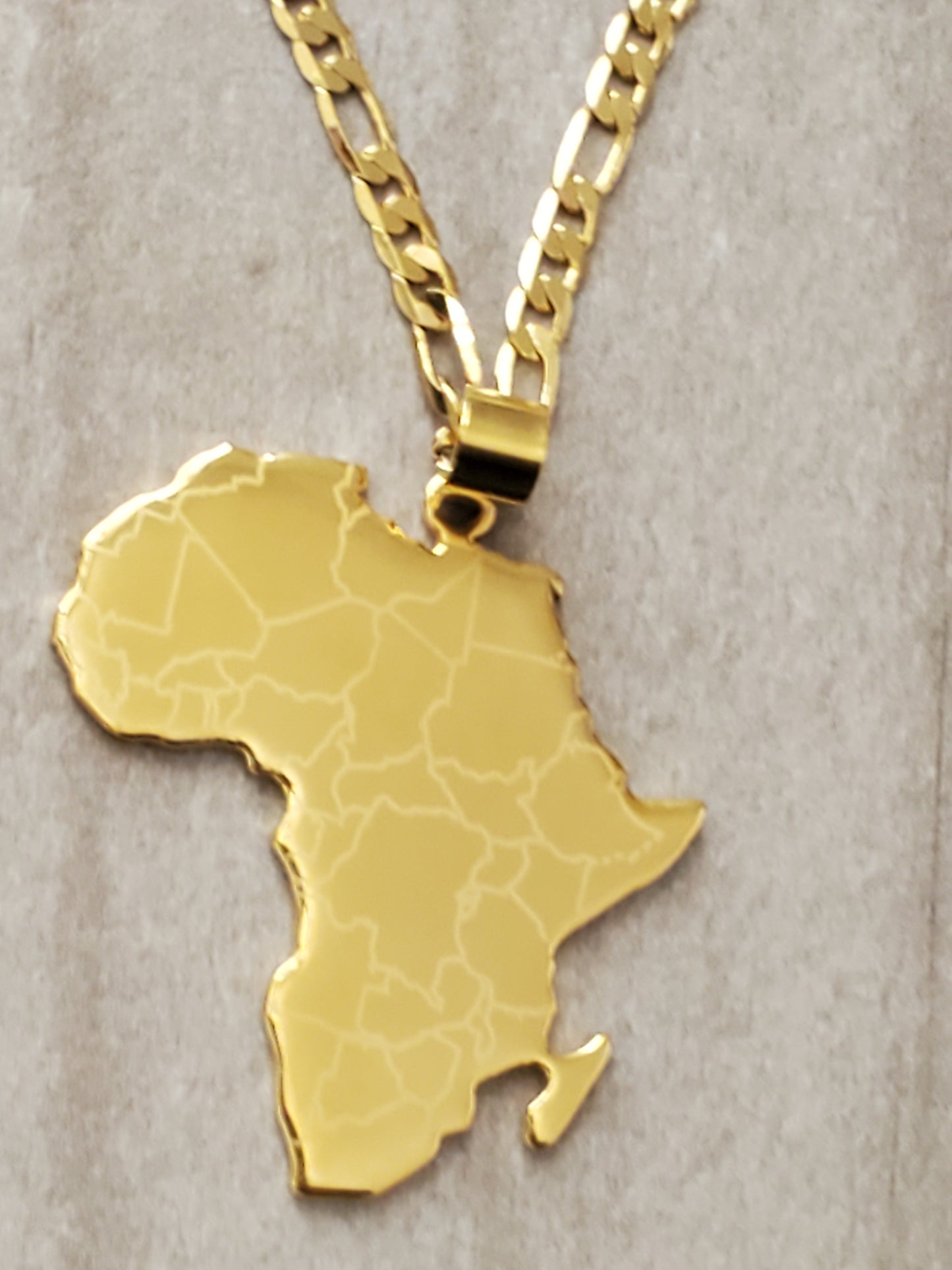 African Chain Pendant Necklace, Gold-Plated Africa Map Pendant, Unique Cultural Necklace Gold-Plated African Map Chain Pendant Necklace - Shop Online.