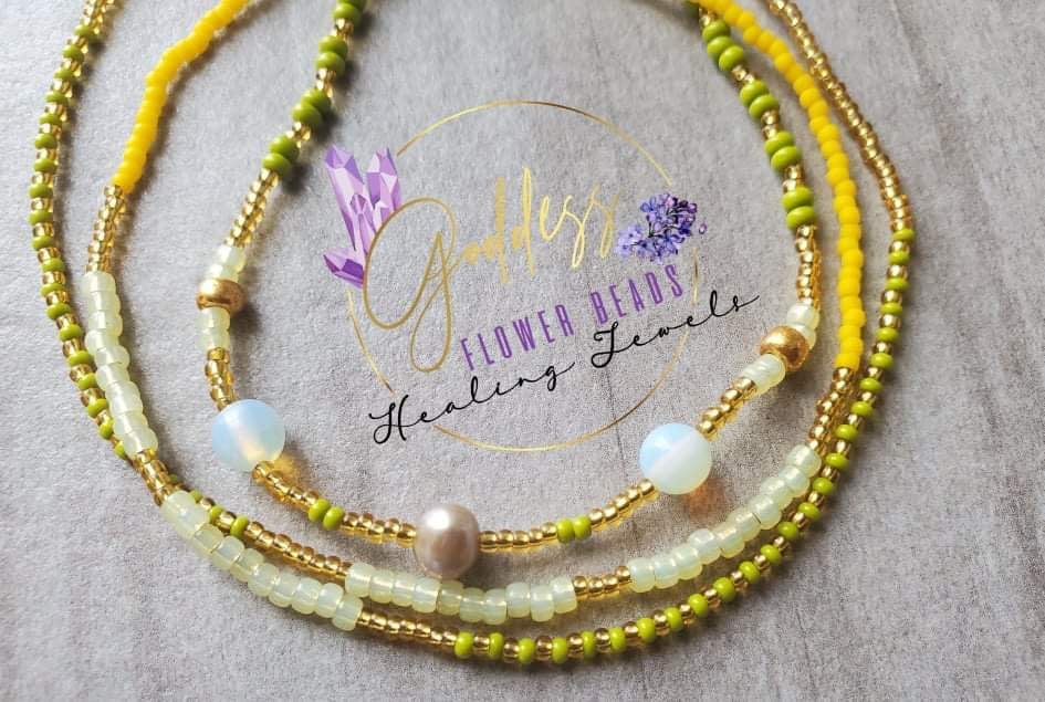 Opal Rise Waistbeads, Opal Stone Waist Jewelry Handcrafted Opal Waist Beads, Unique Opal Gemstone Waist Beads, Healing Waist Beads with Opal, Handmade Beautiful Waist Adornment, Opal Waist Beads for Empowerment, Femininity and Fertility Waist Accessories.